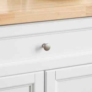 SoBuy Carrello Cucina con Ruote, Isola Cucina con Piano di Lavoro Estensibile, 2 Cassetti e Ripiani Regolabili Mobile Salvaspazio per Mobili da Cucina, Bianco 115 x (46-71) x 92 cm FKW71-II-WN