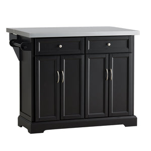 Carrello Cucina Credenza Cucina Mobile Cucina Bianco Con Route Piano Allungabile Nero FKW71-SCH