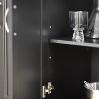 Carrello Cucina Credenza Cucina Mobile Cucina Bianco Con Route Piano Allungabile Nero FKW71-SCH
