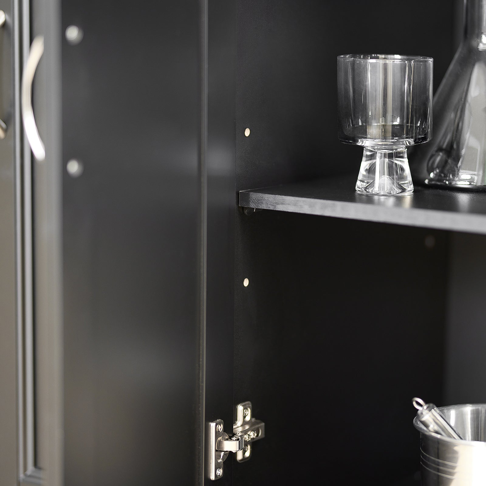 Carrello Cucina Credenza Cucina Mobile Cucina Bianco Con Route Piano Allungabile Nero FKW71-SCH