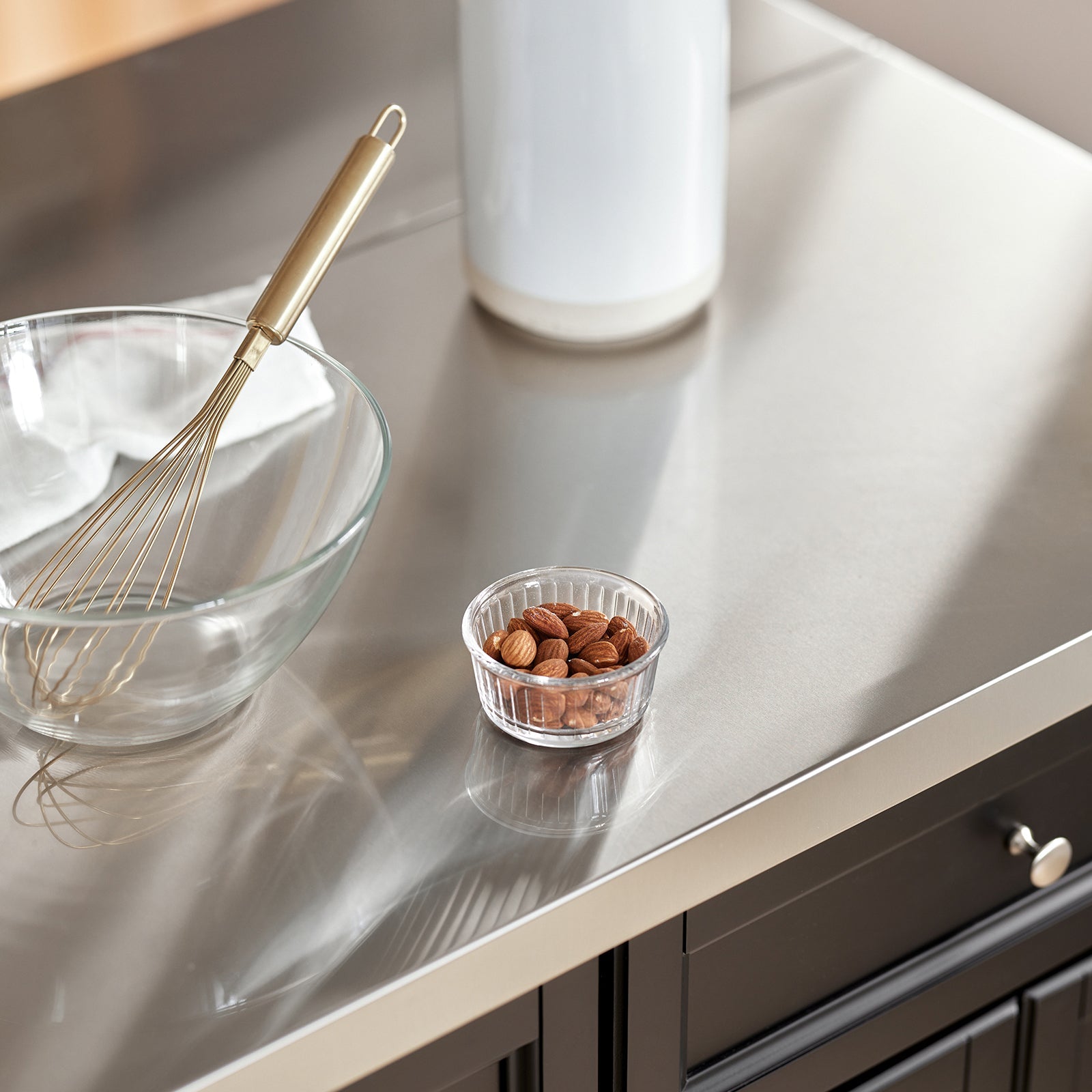 Carrello Cucina Credenza Cucina Mobile Cucina Bianco Con Route Piano Allungabile Nero FKW71-SCH