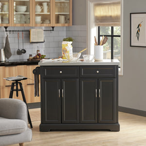 Carrello Cucina Credenza Cucina Mobile Cucina Bianco Con Route Piano Allungabile Nero FKW71-SCH
