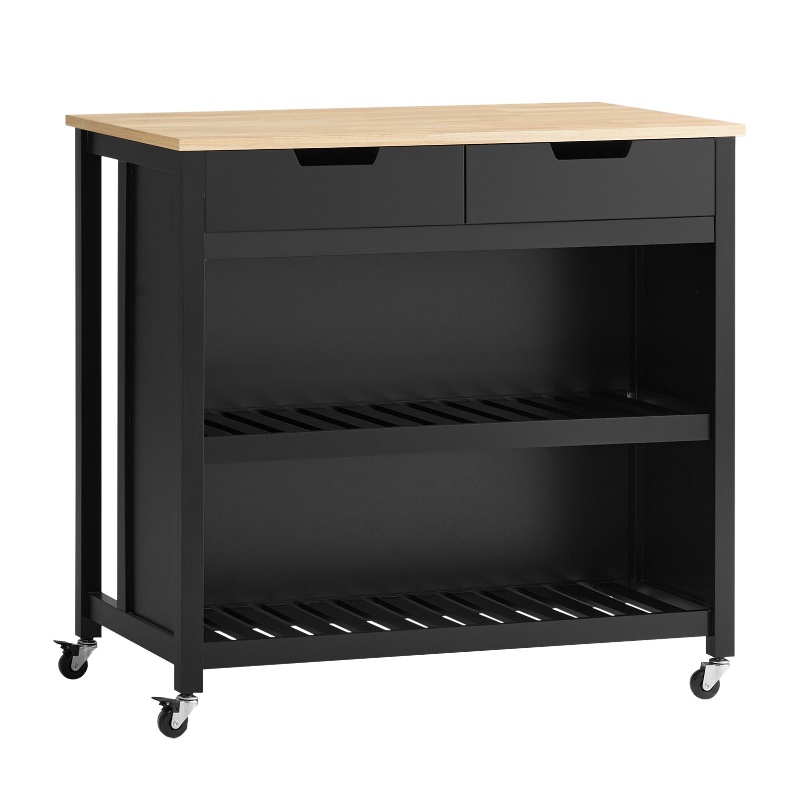 Penisola Cucina Piano di Lavoro per Cucina con 2 cassetti a 2 Ripiani L100*P60*A94CM Nero FKW74-SCH