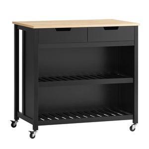 Penisola Cucina Piano di Lavoro per Cucina con 2 cassetti a 2 Ripiani L100*P60*A94CM Nero FKW74-SCH