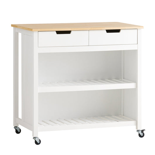 Penisola Cucina Piano di Lavoro per Cucina con 2 cassetti a 2 Ripiani L100*P60*A94CM Bianco FKW74-WN