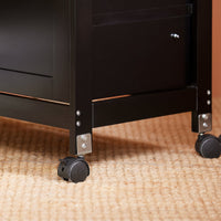 Carrello Cucina Credenza da Cucina o Bagno con 3 cassetti e 1 Cestino L68*P38*A85 cm colore nero FKW79-SCH