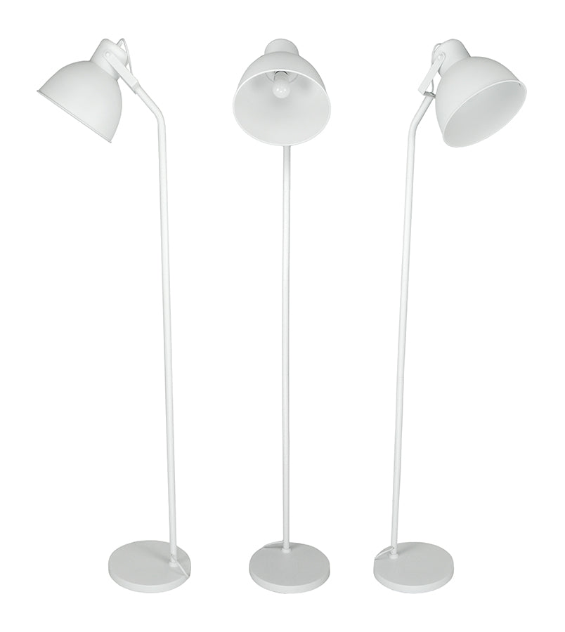 Lampada da terra in metallo bianco, piantana mod. Manhattan FL08MAME