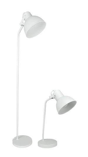 Lampada da terra in metallo bianco, piantana mod. Manhattan FL08MAME