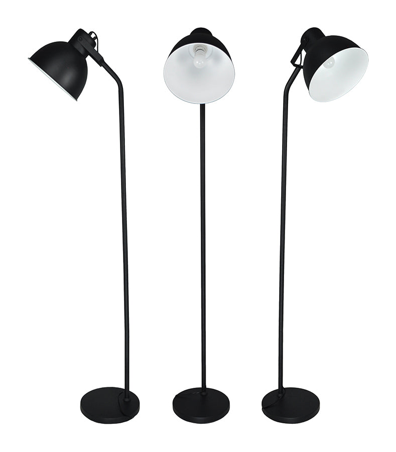 Lampada da terra in metallo nero, piantana mod. Manhattan FL10MAME