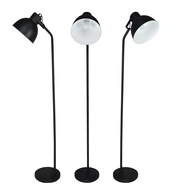 Lampada da terra in metallo nero, piantana mod. Manhattan FL10MAME