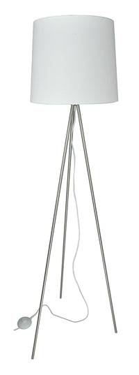 Lampada da terra con treppiede in metallo argentato, piantana mod. Michelle FL24MIPM