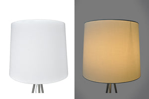 Lampada da terra con treppiede in metallo argentato, piantana mod. Michelle FL24MIPM