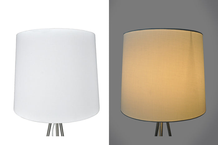 Lampada da terra con treppiede in metallo argentato, piantana mod. Michelle FL24MIPM