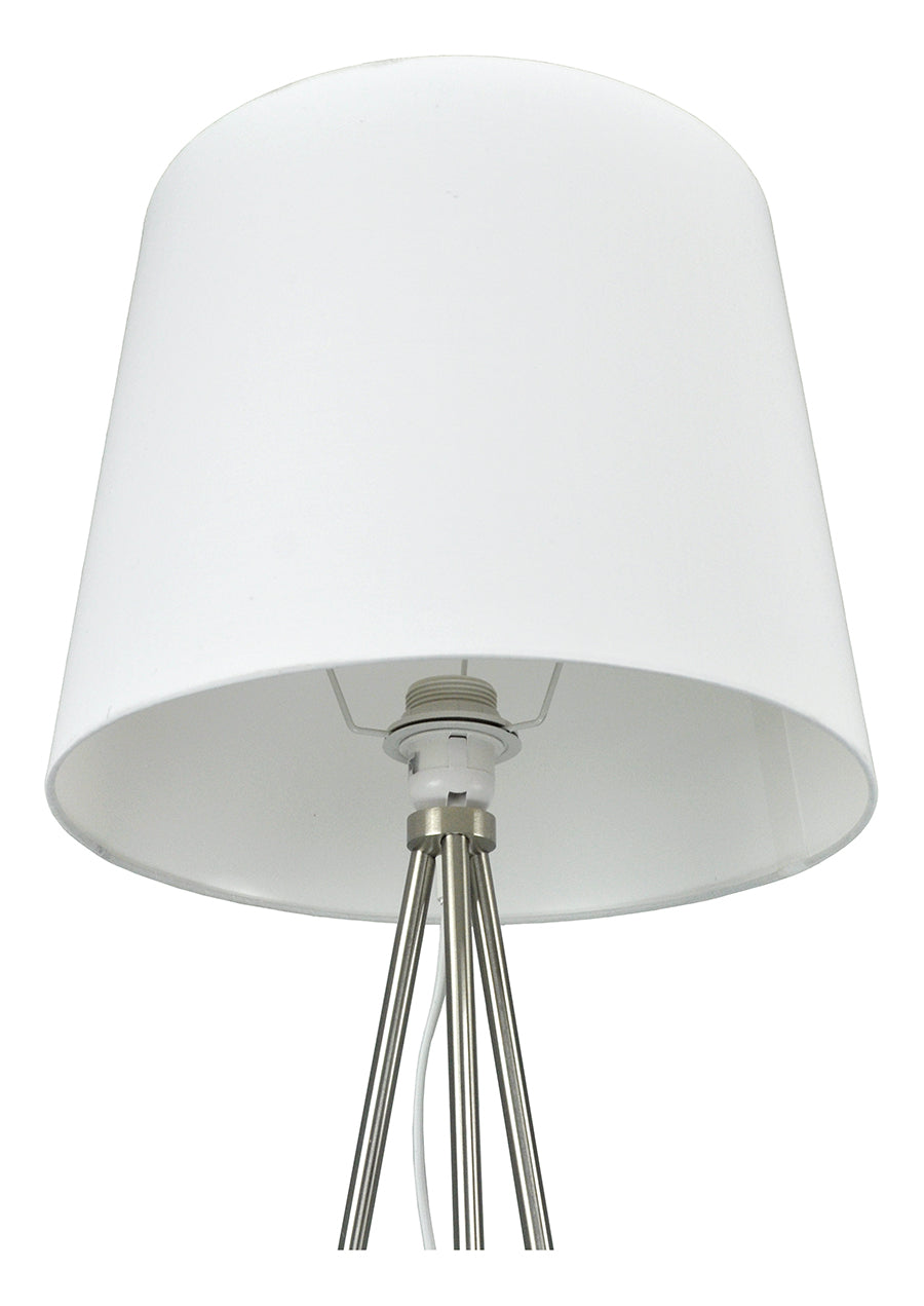 Lampada da terra con treppiede in metallo argentato, piantana mod. Michelle FL24MIPM