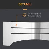 Camino Bioetanolo in Acciaio Inox, 3h di Combustione con Serbatoio 1.5L e Copertura 25m², 45x18x17 cm, Argento
