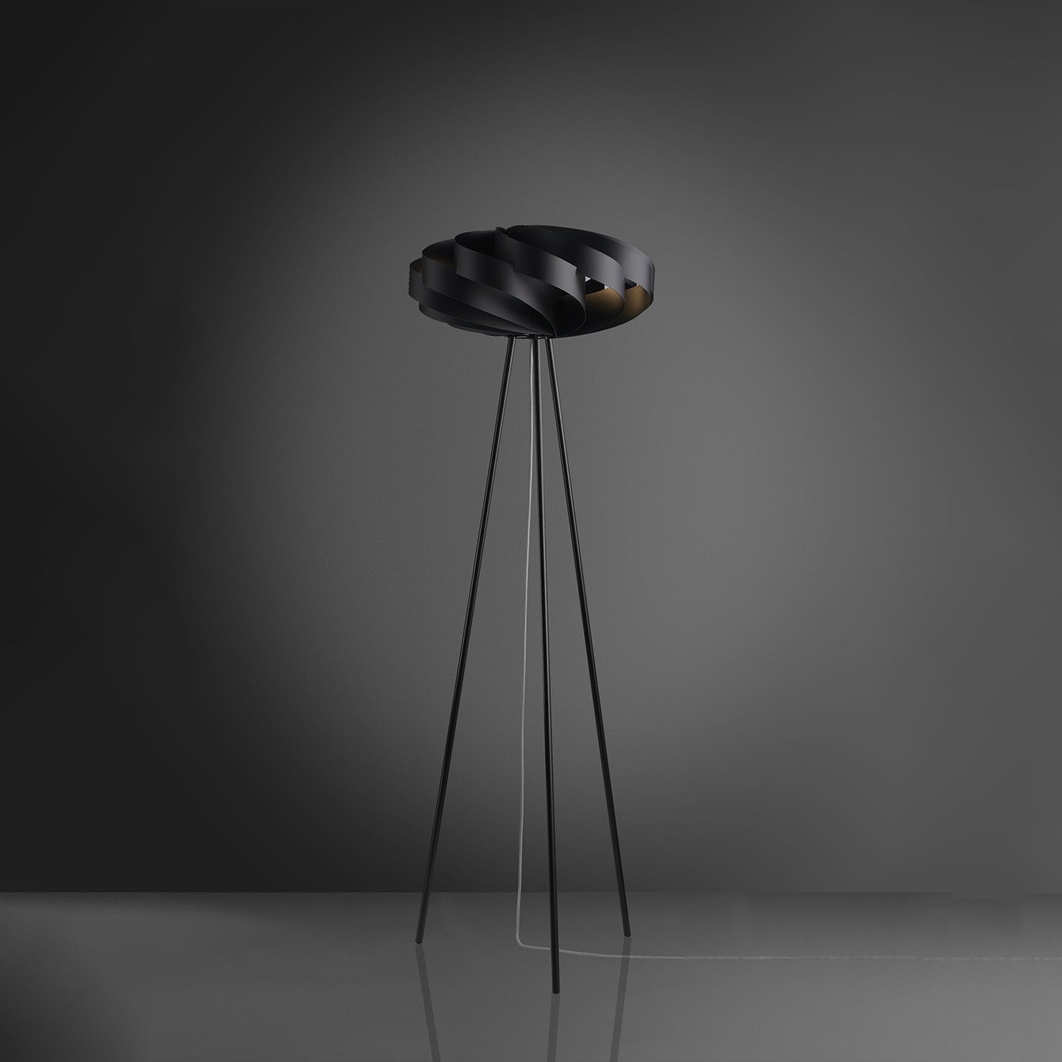 Piantana Moderna Flat Polilux ® Nero E Metallo 1 Luce E27