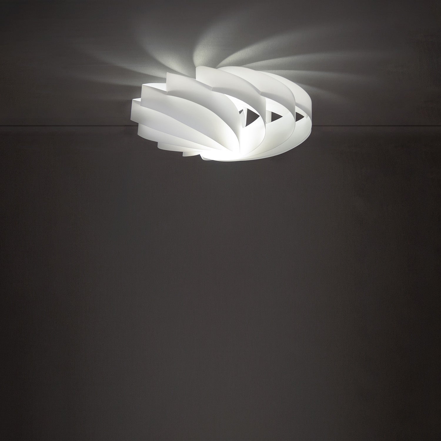 Plafoniera Moderna Flat Polilux ® Bianco 1 Luce E27 D50Cm