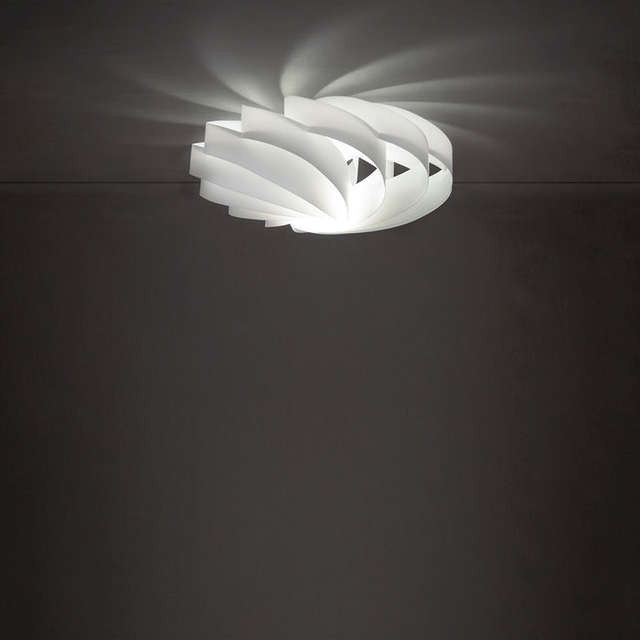 Plafoniera Moderna Flat Polilux ® Bianco 1 Luce E27 D50Cm