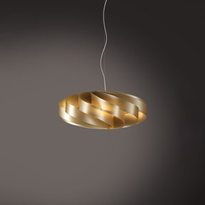 Sospensione Moderna Flat Polilux ® New Gold E Metallo Cromo 1 Luce E14