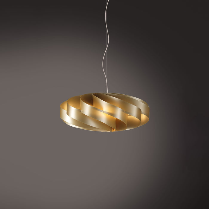 Sospensione Moderna Flat Polilux ® New Gold E Metallo Cromo 1 Luce E14