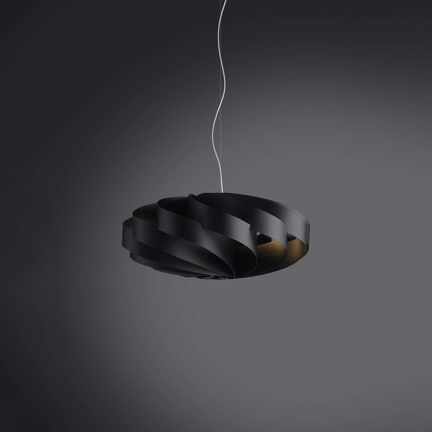 Sospensione Moderna Flat Polilux ® Nero E Metallo Cromo 1 Luce E27