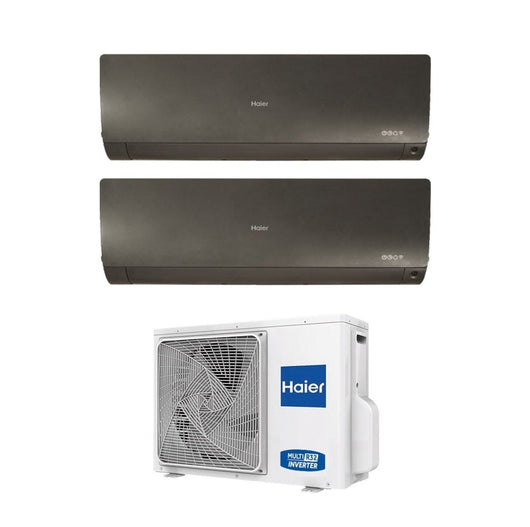 Condizionatore Haier Dual Split Inverter serie FLEXIS PLUS BLACK 7+7 con 2U40S2SM1FA R-32 Wi-Fi Integrato Nero 7000+7000