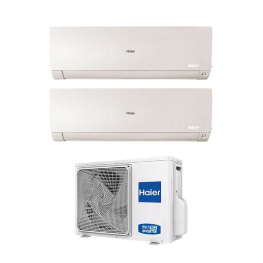 Climatizzatore Condizionatore Haier Dual Split Inverter serie FLEXIS PLUS WHITE 12+15 con 2U50S2SM1FA R-32 Wi-Fi Integrato Colore Bianco 12000+15000