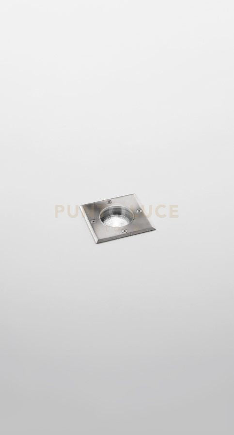 FLOOR SQUARE SEGNAPASSO L.11CM ATTACCO GU10 IP67 CROMO IN ACCIAO E ALLUMINIO