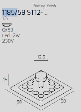 FLOPPY GRIGIO ANTRACITE CON STAFFA DI FISSAGGIO E COPRIBASE 1185-58 ST12-GA