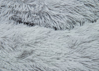 Cuccia Cane Gatto Cuscino Peloso Morbido Peluches Caldo Rotondo Ciambella Animali Fluffy - Piccola - Grigio Chiaro