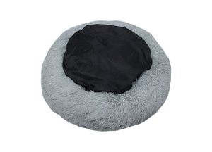 Cuccia Cane Gatto Cuscino Peloso Morbido Peluches Caldo Rotondo Ciambella Animali Fluffy - Grande - Grigio Chiaro