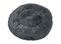 Cuccia Cane Gatto Cuscino Peloso Morbido Peluches Caldo Rotondo Ciambella Animali Fluffy - Grande - Grigio Scuro