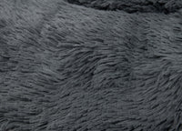 Cuccia Cane Gatto Cuscino Peloso Morbido Peluches Caldo Rotondo Ciambella Animali Fluffy - Grande - Grigio Scuro