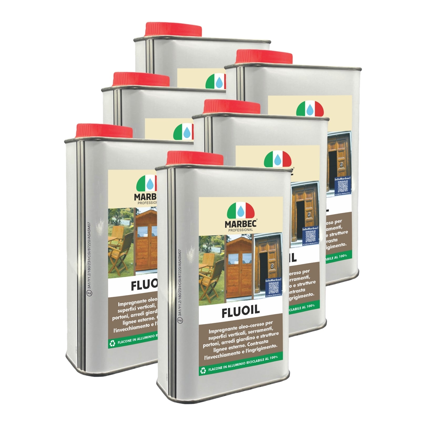 Impregnante per legno esterno FLUOIL   1LTx6Pz