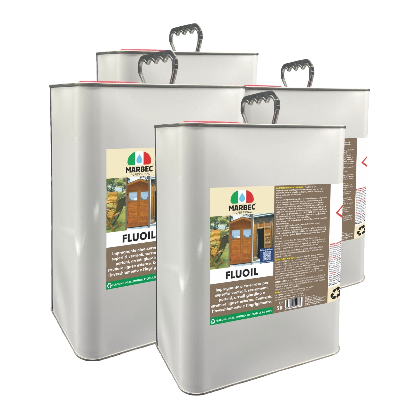 Impregnante per legno esterno FLUOIL   5LTx4Pz