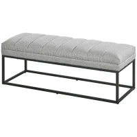 Panca in Stile Industriale, Panca per il Letto, Gambe in Metallo, Rosa e Nero