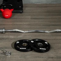 Set di 2 Dischi Pesi in Acciaio con Rivestimento in Gomma per Bilanciere