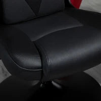 Sedia da Gaming Ergonomica ad Altezza Regolabile, in Finta Pelle e Metallo, 67x71x106-112 cm, Nero