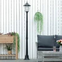 Lampione Solare da Giardino con Luce LED e Sensore di Movimento, Alluminio e Vetro, 22x22x196 cm, Nero