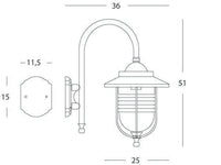 Applique grande modello porto color ruggine cm 51