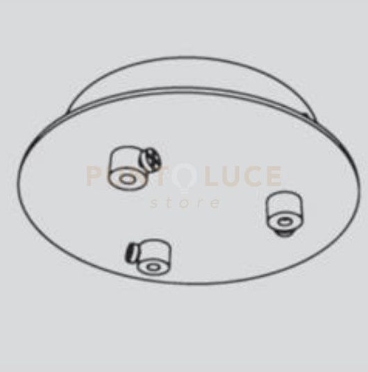 FOCUS-B3 Base per sospensione Focus colore nero opaco in metallo 3 luci