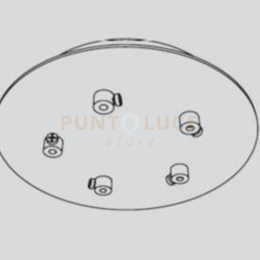 FOCUS-B5 Base per sospensione Focus colore nero opaco in metallo 5 luci