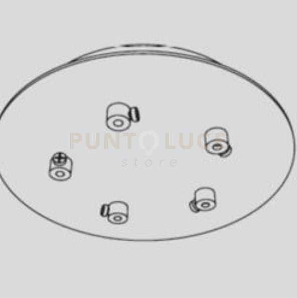 FOCUS-B5 Base per sospensione Focus colore nero opaco in metallo 5 luci