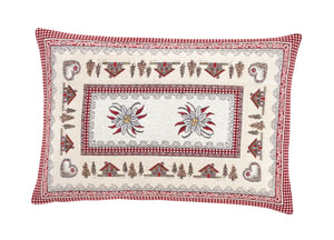 Federa Cuscino Arredo Casa Fodera Tessuto Cinigliato Tirolese Monte Bianco - 40x40 - Monte Bianco