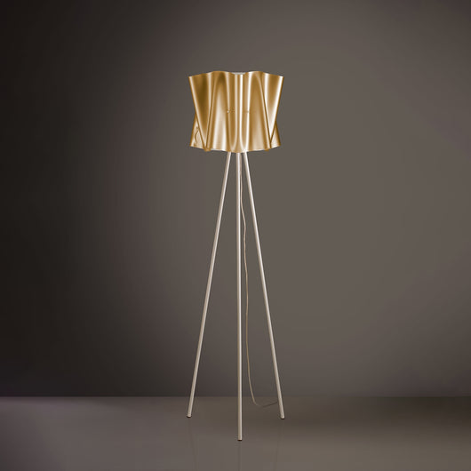 Piantana Moderna 3 Piedi Folio Polilux ® New Gold E Metallo 1 Luce E27