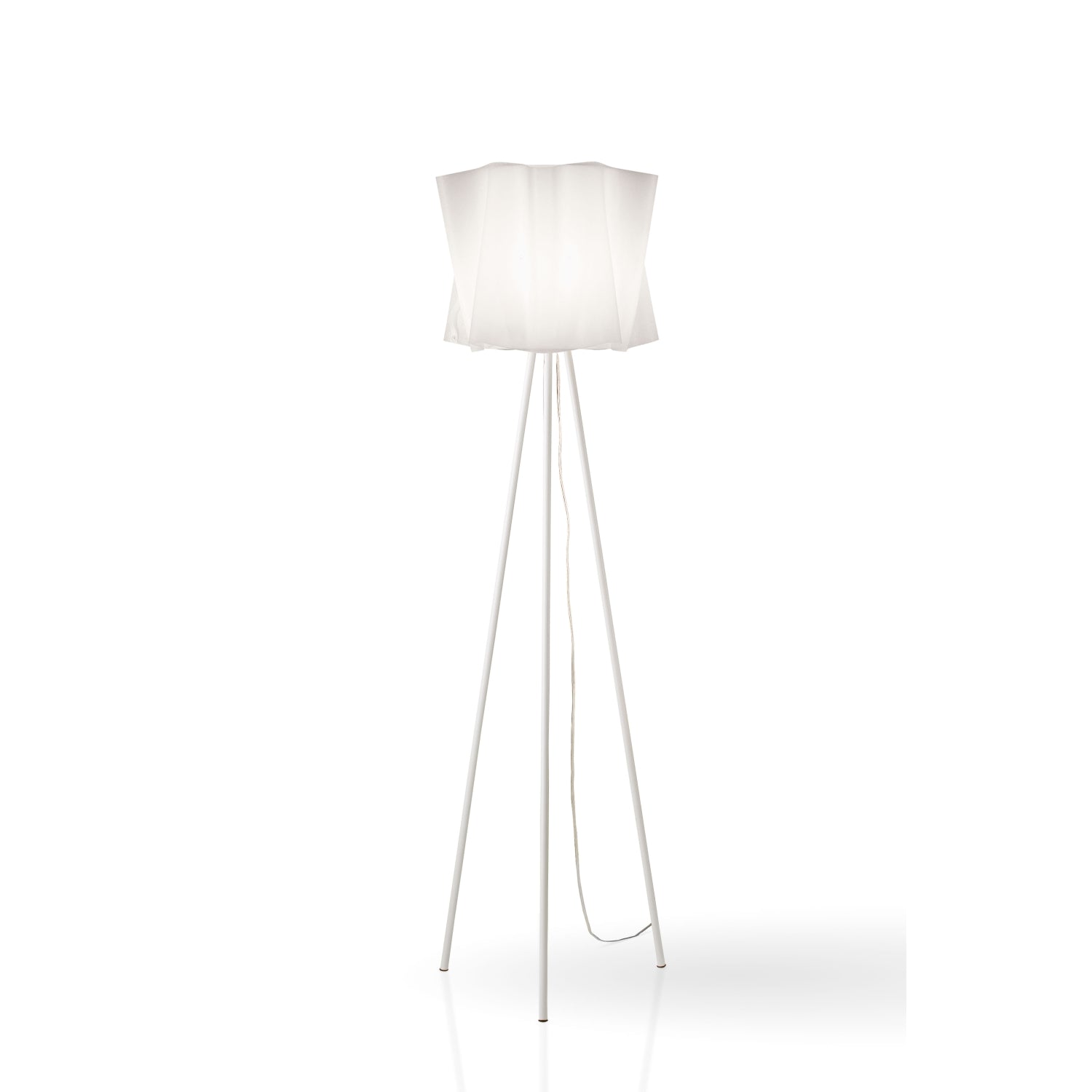 Piantana Moderna 3 Piedi Folio Polilux ® Bianco E Metallo 1 Luce E27