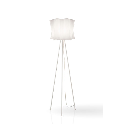 Piantana Moderna 3 Piedi Folio Polilux ® Bianco E Metallo 1 Luce E27