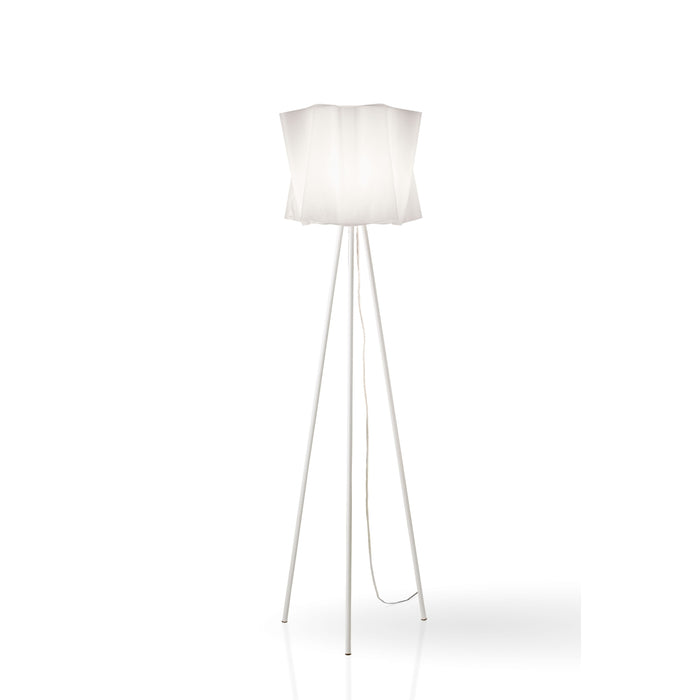 Piantana Moderna 3 Piedi Folio Polilux ® Bianco E Metallo 1 Luce E27