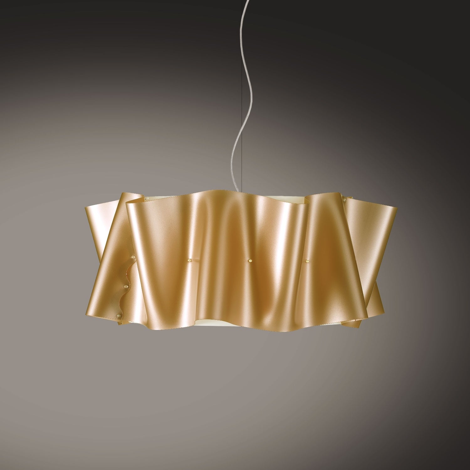 Lampadario Moderno Folio Polilux ® New Gold E Metallo Cromo 5 Luci E27