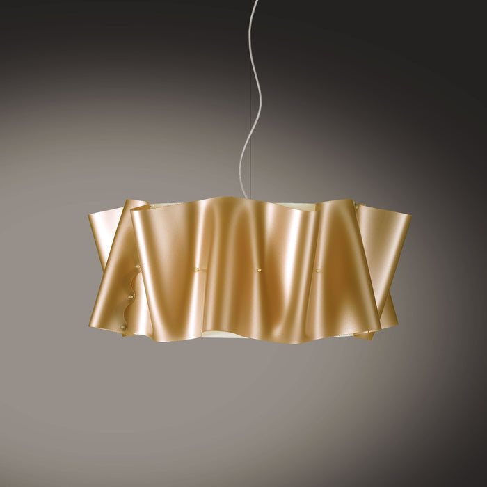 Lampadario Moderno Folio Polilux ® New Gold E Metallo Cromo 5 Luci E27